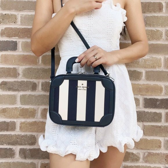 Kate Spade Crossbody Bag Even Stripe Jac Multi Leather Novelty - Picture 3 of 4